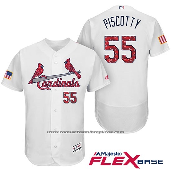 Camiseta Beisbol Hombre St. Louis Cardinals 2017 Estrellas y Rayas Stephen Piscotty Blanco Flex Base